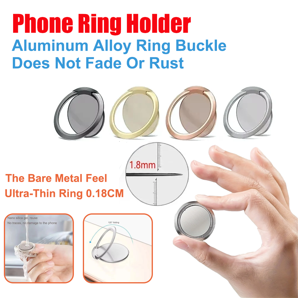Kickstand Adjustable - Telefon için Ultra İnce Metal Halka